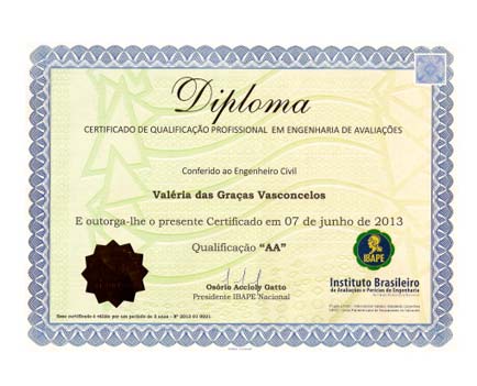 CERTIFICADO EM ENGENHARIA DE AVALIAÇÕES DE BENS